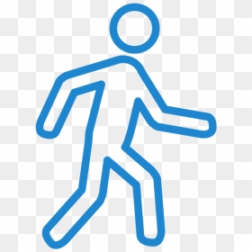 Walk Icon Blue - Walk Line Icon Png, Transparent Png - walking icon png