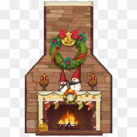 Hq"s Christmas Fireplace - Christmas Fireplace Cartoon Png, Transparent Png - christmas fireplace png