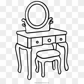 Dressing Table Coloring Page, HD Png Download - table icon png