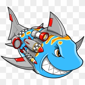 Shark Clipart Robot - Cartoon Shark, HD Png Download - robot vector png