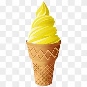 Free Download Ice Cream Vector Clipart Ice Cream Cones - Yellow Ice Cream Cone Clipart, HD Png Download - ice cream vector png
