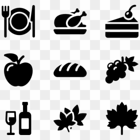 Thanksgiving Icons Clipart Graphic Black And White - Thanksgiving Icon Png, Transparent Png - meat icon png