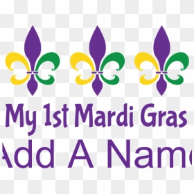 Personalized 1st Mardi Gras Body Suit - Graphic Design, HD Png Download - mardi gras beads border png