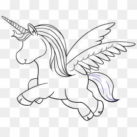 How To Draw A Unicorn In A Few Easy Steps Easy Drawing - Unicorn Pictures Cartoon Black And White, HD Png Download - dabbing unicorn png