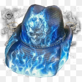 Blue Flaming Skull - Handbag, HD Png Download - flaming skull png