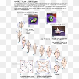 Origami Rose Crane Instructions, HD Png Download - origami crane png