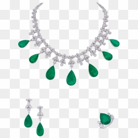 3024920 Set - Necklace, HD Png Download - green diamond png