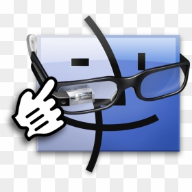 “ Finder Showing Off Wearing A Pair Of Google Glass - Paper, HD Png Download - google glass png