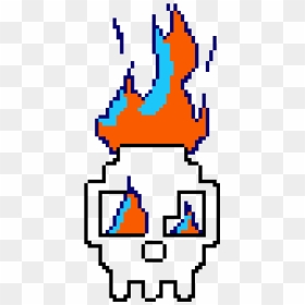 Transparent Fire Skull Png - Grid Minecraft Pixel Art Cool, Png Download - fire skull png