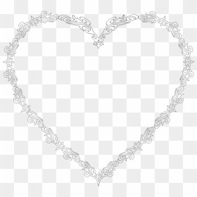 Fancy Decorative Line Art Heart - Heart, HD Png Download - fancy heart png