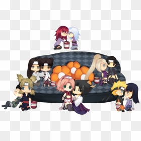 Chibi - Naruhina Sasusaku Shikatema And Saiino, HD Png Download - naruto chibi png