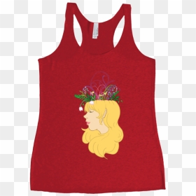 Flower Crown Racerback Tank Top - Sleeveless Shirt, HD Png Download - red flower crown png