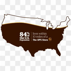 84% Of The Us Population Lives Within A The Ups Store - Do Golden Retrievers Live, HD Png Download - the ups store logo png