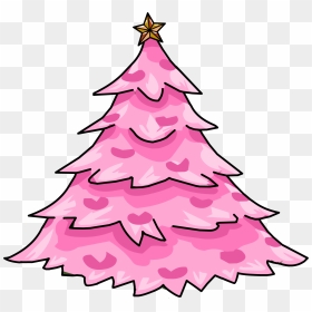 Club Penguin Rewritten Wiki - Christmas Tree, HD Png Download - pink tree png
