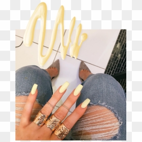 Kim Kardashian Yellow Nails, HD Png Download - tyga png