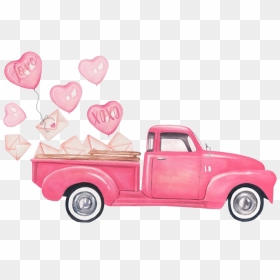 #truck #valentinesday #valentine #pink #love #hearts - Valentine's Day, HD Png Download - rustic heart png