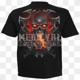 Skull Fire Dragon , Png Download - Black Tshirt With Fire Dragon, Transparent Png - fire skull png