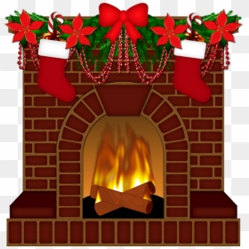 Tube Noël - Brick Tube Png, Transparent Png - christmas fireplace png