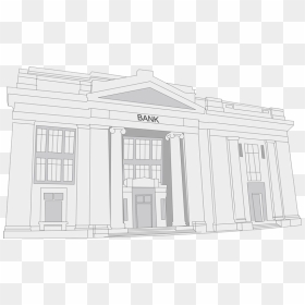 Bank Clipart Old Building - Bank Building Clipart Black And White, HD Png Download - old building png