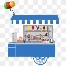 Transparent Cartoon Building Png - Cartoon Ice Cream Stand, Png Download - ice cream vector png