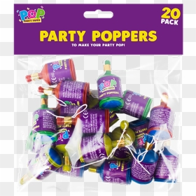 Party Poppers - 20 Pack - Birthday Candle, HD Png Download - party poppers png