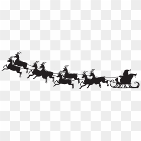 Santa Sleigh Silhouette Clip Art Image, HD Png Download - santas sleigh png