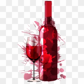 Drink Creative Dinner Vector Party Painting Red Clipart - Transparent Red Wine Bottle Png, Png Download - wine vector png