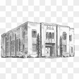 College Drawing Old Building - Wichita Community Theatre, HD Png Download - old building png