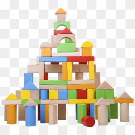 Tooky Toys 100pcs Wooden Blocks In A Tub, HD Png Download - party poppers png