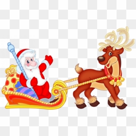 Santa Claus Clipart Transparent Background, HD Png Download - santas sleigh png