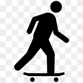 Skateboard Human Behavior Line Silhouette Clip Art - Silhouette Skateboard Clipart, HD Png Download - skateboard silhouette png