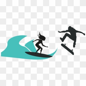 Silhouette, HD Png Download - skateboard silhouette png