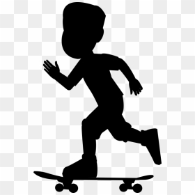 Silhouette Skater Running Wall Decal - Sagoma Bambino, HD Png Download - skateboard silhouette png