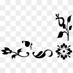 Flower Decor - Png Decor For Text, Transparent Png - flowers silhouette png