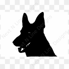 German Shepherd Face Decal - German Shepherd Dog, HD Png Download - german shepherd silhouette png