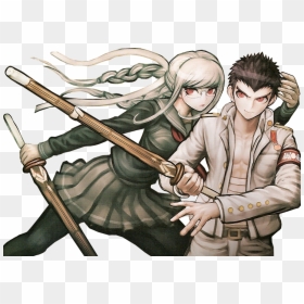 Taka And Peko Danganronpa Reload Promo Artwork Transparent - Danganronpa Art, HD Png Download - danganronpa logo png