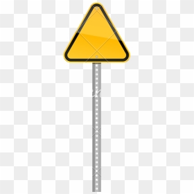 Yellow Warning Sign, HD Png Download - sign pole png