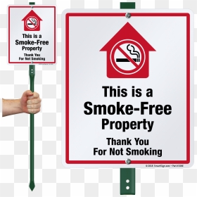 Smoke Free Property Sign, HD Png Download - sign pole png
