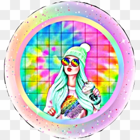 #freetoedit #hippie #tiedye #drink #starbucks #longhair, HD Png Download - hippie glasses png