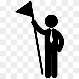 Business Man With Triangular Flag On A Pole - Stickman Business Png, Transparent Png - sign pole png