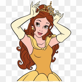 Belle With A Crown Clipart Clipart Library Stock Belle-crown - Princess Belle With Crown, HD Png Download - disney princess crown png