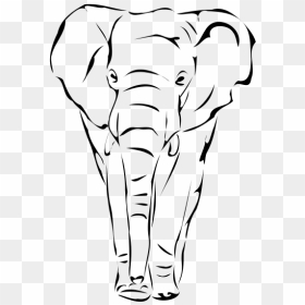 Elephant Clip Art - Elephant Face Drawing, HD Png Download - white elephant png
