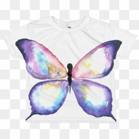Lilac Watercolor Butterfly Kids Sublimation T-shirt - Painting Butterfly For Kids, HD Png Download - watercolor butterfly png