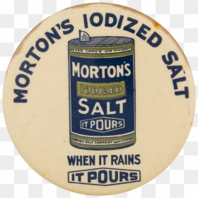 Morton"s Iodized Salt Advertising Button Museum - Open Morton Iodized Salt, HD Png Download - morton salt png