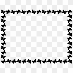 Butterfly Border Clipart Free ↺ - Black And White Butterfly Border, HD Png Download - butterfly border png