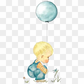 #watercolor #boy #baby #balloon #birthday #grass #butterfly - Baby Boy Watercolor Png, Transparent Png - watercolor butterfly png