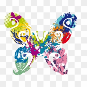 Transparent Butterfly Border Png - Abstract Butterfly Vector Png, Png Download - butterfly border png