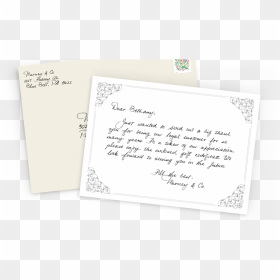 Handwritten Thank You For Your Business Note, HD Png Download - note card png