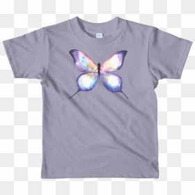 Lilac Watercolor Butterfly Short Sleeve Kids T Shirt - T-shirt, HD Png Download - watercolor butterfly png