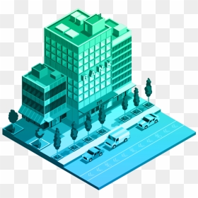 Illustration Of Bank Building With Blue To Green Gradient - Gis In Banking, HD Png Download - green gradient png